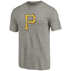 Pittsburgh Pirates Distressed Team Tri-Blend T-Shirt - Ash