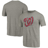 Washington Nationals Distressed Team Tri-Blend T-Shirt - Ash