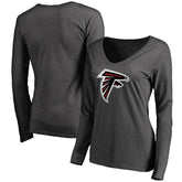 Atlanta Falcons Women's Team Logo Long Sleeve T-Shirt - Heathered Gray cheap