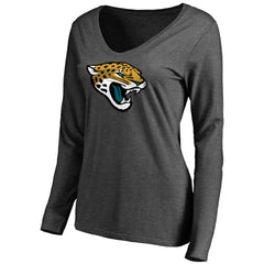 Jacksonville Jaguars Women's Team Logo Long Sleeve T-Shirt - Heathered Gray for sale
