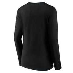Pittsburgh Pirates Women's Team Color Primary Logo V-Neck Long Sleeve T-Shirt - Black
