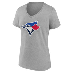 Toronto Blue Jays Women's Secondary Color Primary Logo T-Shirt - Ash