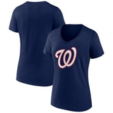 Washington Nationals Women's Secondary Color Primary Logo T-Shirt - Navy