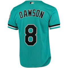 Andre Dawson Florida Marlins Cooperstown Collection Mesh Batting Practice Button-Up Jersey - Teal | Mitchell & Ness