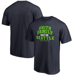 Seattle Seahawks Faith Family T-Shirt - Navy sale