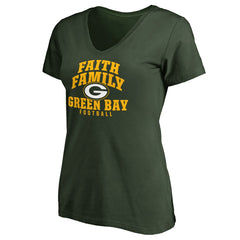 Green Bay Packers Women's Faith Family T-Shirt - Green for sale