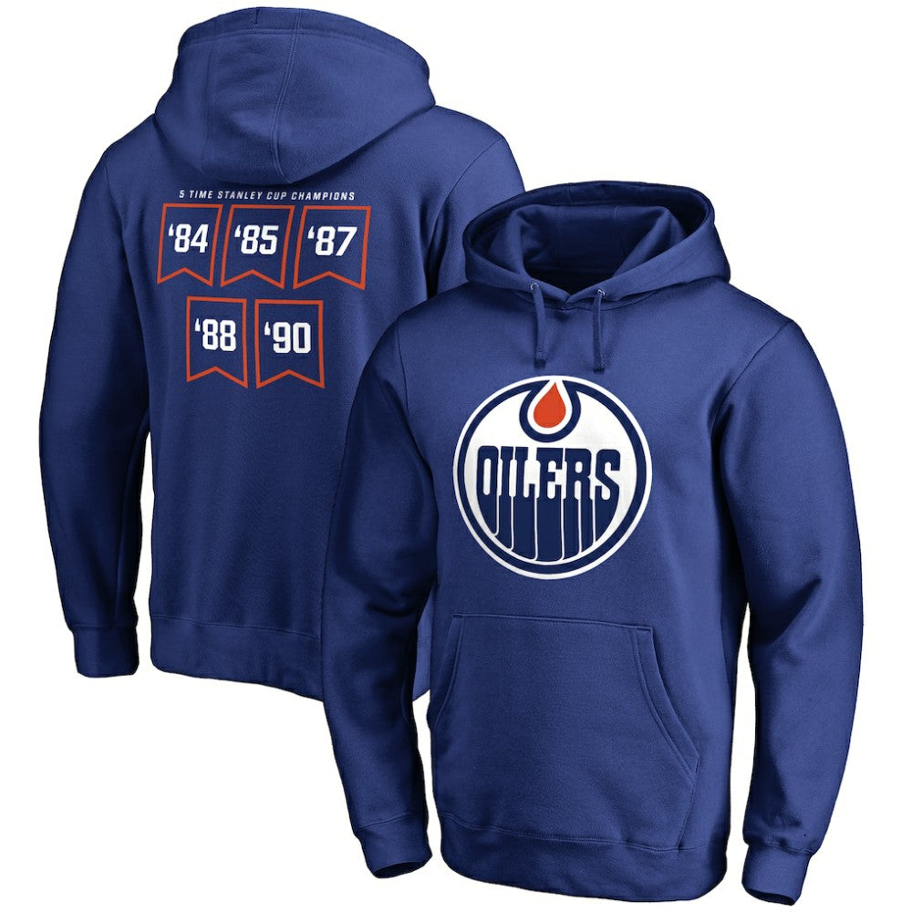 Edmonton Oilers Raise the Banner Pullover Hoodie Royal