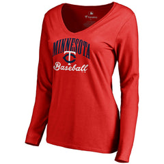 Minnesota Twins Women's Victory Script Long Sleeve T-Shirt - Red
