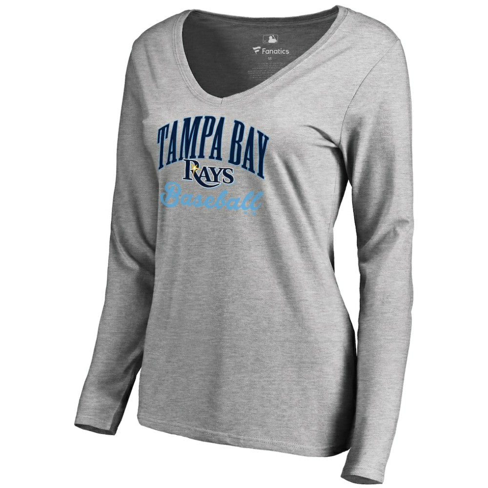 Tampa Bay Rays Women's Victory Script Long Sleeve T-Shirt - Ash