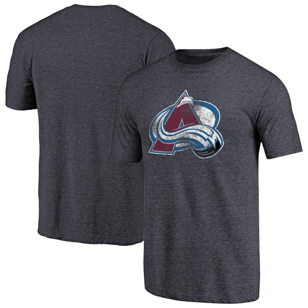 Colorado Avalanche Distressed Team Primary Logo Tri-Blend T-Shirt Navy