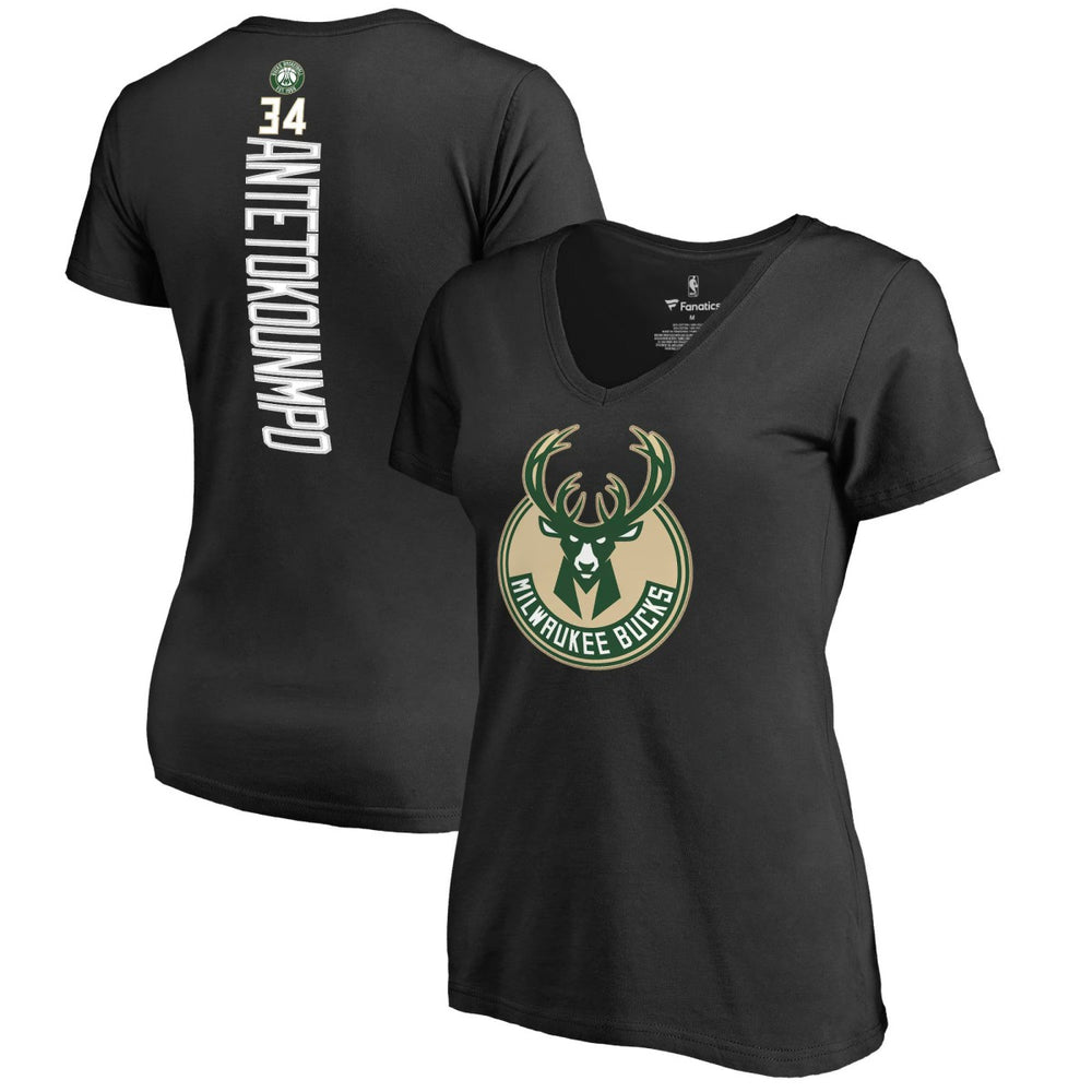 Giannis Antetokounmpo Milwaukee Bucks Women's Backer T-Shirt - Black outlet