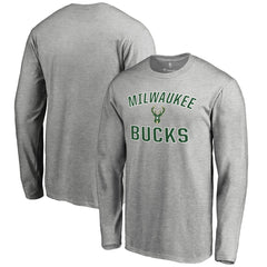 Milwaukee Bucks Victory Arch Long Sleeve T-Shirt - Ash on sale