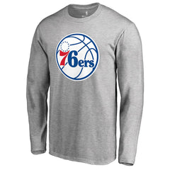 Philadelphia 76ers Primary Logo II Long Sleeve T-Shirt - Heathered Gray outlet