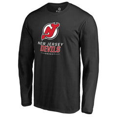 New Jersey Devils Team Lockup Long Sleeve T-Shirt Black