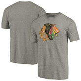 Chicago Blackhawks Throwback Logo 1960-1961 Tri-Blend T-Shirt Ash