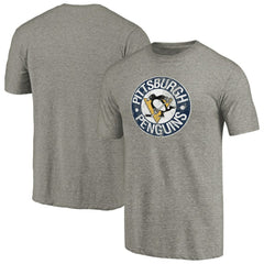 Pittsburgh Penguins Throwback Logo 1968-1969 Tri-Blend T-Shirt Ash