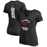 Goran Dragic Miami Heat Women's Backer V-Neck T-Shirt - Black sale