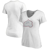 Colorado Avalanche Women's Whiteout V-Neck T-Shirt White