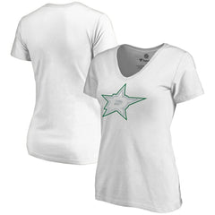 Dallas Stars Women's Whiteout V-Neck T-Shirt White