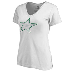 Dallas Stars Women's Whiteout V-Neck T-Shirt White