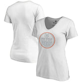 Edmonton Oilers Women's Whiteout V-Neck T-Shirt White
