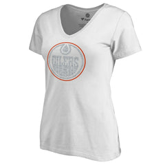 Edmonton Oilers Women's Whiteout V-Neck T-Shirt White