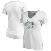 San Jose Sharks Women's Whiteout V-Neck T-Shirt White