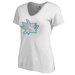 San Jose Sharks Women's Whiteout V-Neck T-Shirt White