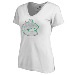 Vancouver Canucks Women's Whiteout V-Neck T-Shirt White