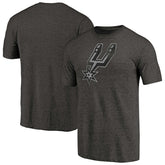 San Antonio Spurs Distressed Team Logo Tri-Blend T-Shirt - Heather Black sale