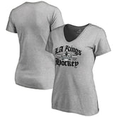 Los Angeles Kings Women's Hometown Collection The Crown V-Neck T-Shirt ash