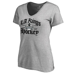 Los Angeles Kings Women's Hometown Collection The Crown V-Neck T-Shirt ash