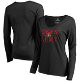 Ottawa Senators Women's Hometown Collection Sens Army V-Neck Long Sleeve T-Shirt Black