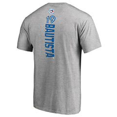Jose Bautista Toronto Blue Jays Backer Name & Number T-Shirt - Heather Gray
