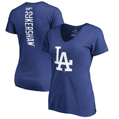 Clayton Kershaw Los Angeles Dodgers Women's Backer Name & Number V-Neck T-Shirt - Royal