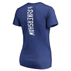 Clayton Kershaw Los Angeles Dodgers Women's Backer Name & Number V-Neck T-Shirt - Royal