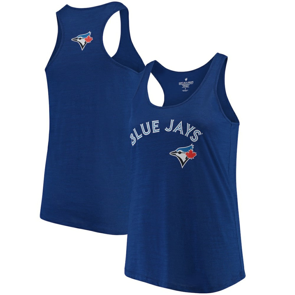 Toronto Blue Jays Soft as a Grape Women's Plus Size Swing for the Fences Racerback Tank Top - Royal