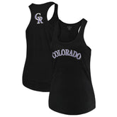 Colorado Rockies Soft as a Grape Women's Plus Size Swing for the Fences Racerback Tank Top - Black