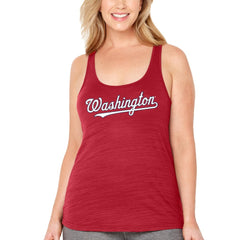 Washington Nationals Soft as a Grape Women's Plus Size Swing for the Fences Racerback Tank Top - Red