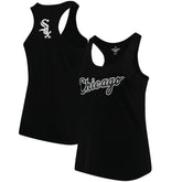 Chicago White Sox Soft as a Grape Women's Plus Size Swing for the Fences Racerback Tank Top - Black