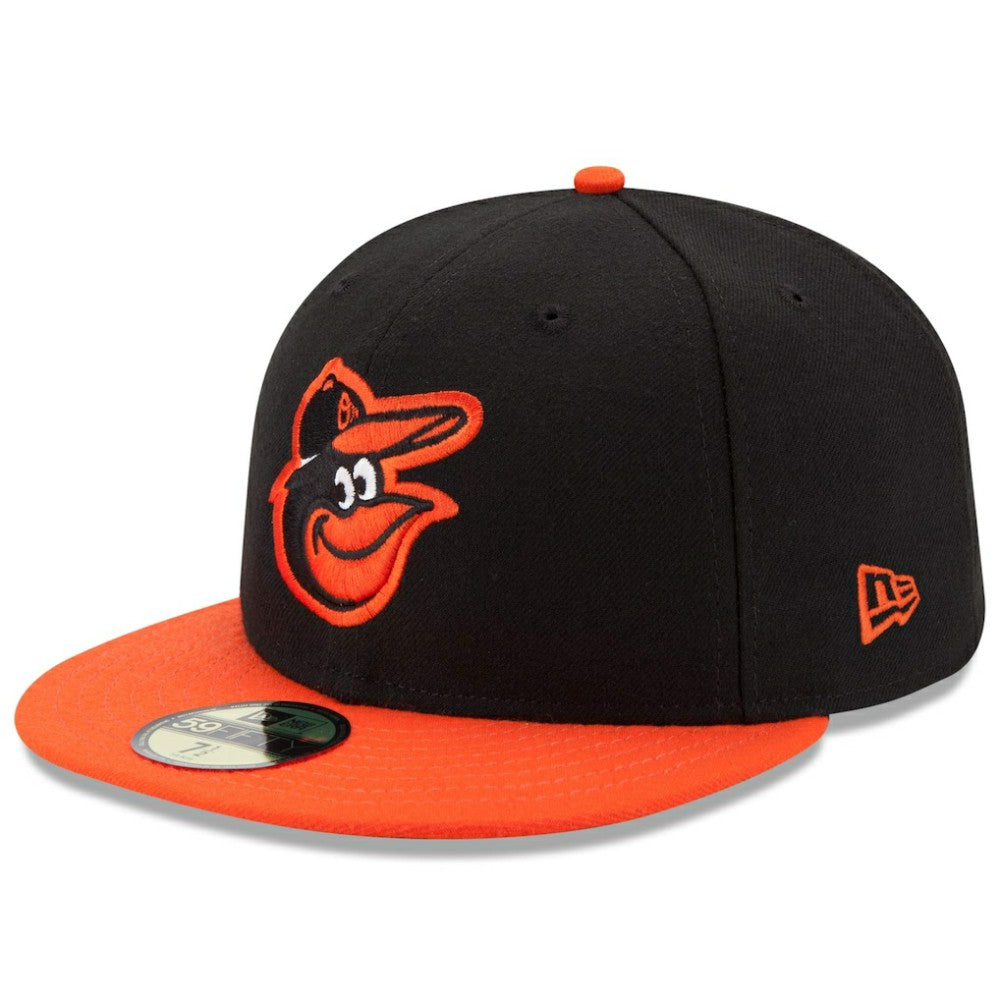 Baltimore Orioles Road Authentic Collection On-Field 59FIFTY Fitted Hat - Black/Orange | New Era