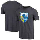 Los Angeles Chargers Throwback Logo Tri-Blend T-Shirt - Navy outlet