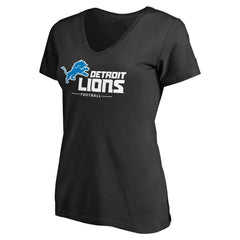 Detroit Lions Women's Team Lockup V-Neck T-Shirt - Black sale