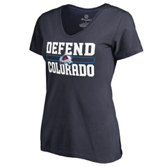 Colorado Avalanche Women's Hometown Collection Defend V-Neck T-Shirt Navy