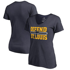 St. Louis Blues Women's Hometown Collection Defend V-Neck T-Shirt Navy