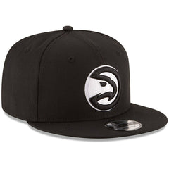 Atlanta Hawks Black & White Logo 9FIFTY Adjustable Snapback Hat - Black | New Era on sale