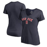 Boston Red Sox Women's Core Wahconah V-Neck T-Shirt - Navy