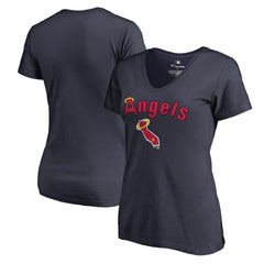Los Angeles Angels Women's Core Wahconah V-Neck T-Shirt - Navy