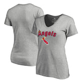 Los Angeles Angels Women's Core Wahconah V-Neck T-Shirt - Heather Gray