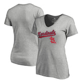 St. Louis Cardinals Women's Core Wahconah V-Neck T-Shirt - Heather Gray